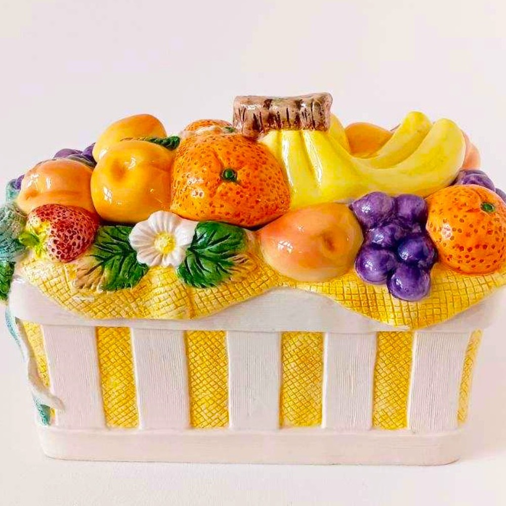Otagiri Embossed Fruit Basket Cookie Jar